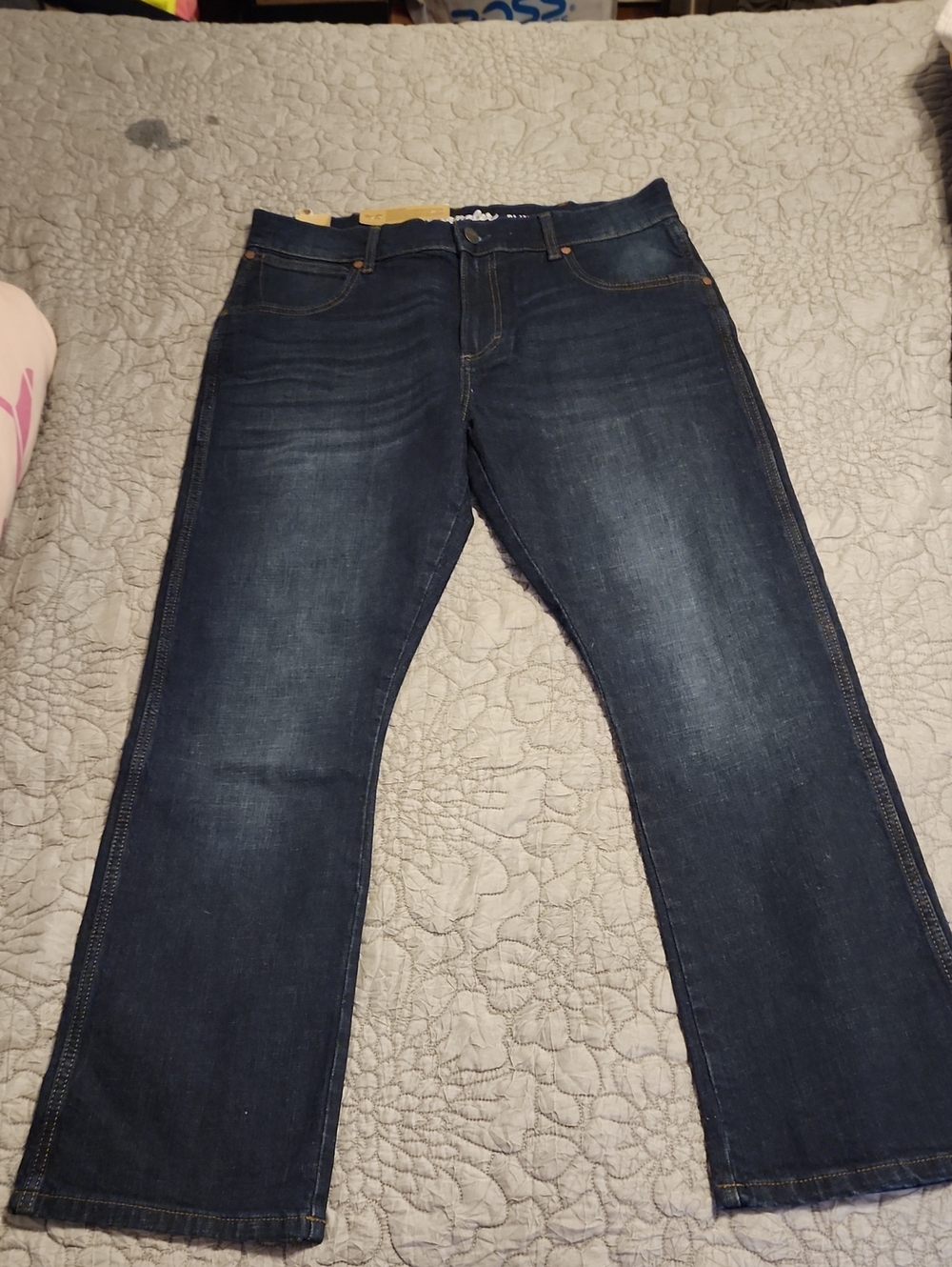 Wrangler Men's Dark Blue Bootcut Jeans